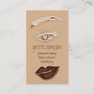 Brows Makeup Logotyp QRCode Logotyp Brown Guld Eye Visitkort