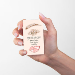 Brows Makeup Logotyp QRCode Powder Lip Sea Eyelash Visitkort