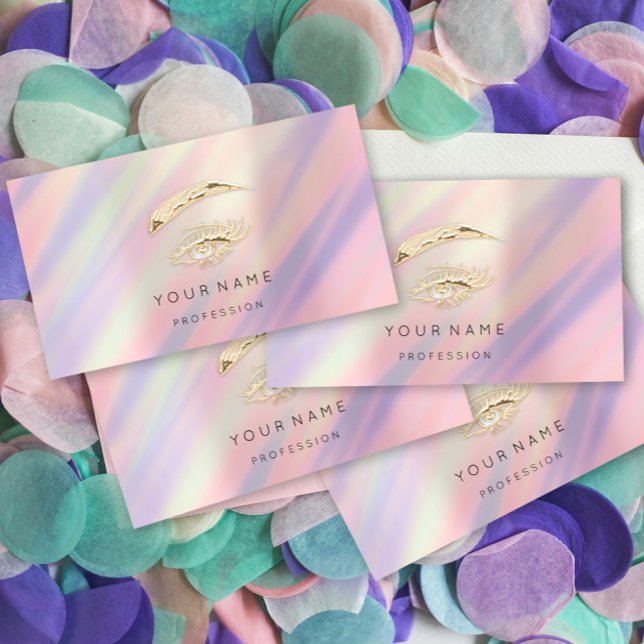 Brows Makeup QR LOGOTYP Golden Eyelash Ombre Visitkort (Skapare uppladdad)