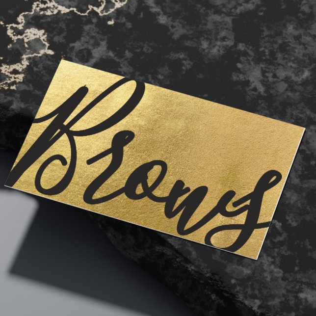 Brows Microblading Beauty Salon Guld Brown Modern Visitkort (Skapare uppladdad)