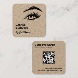Brows och fransar QR Fyrkantigt Visitkort
