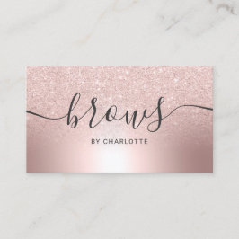 Brows-skript, typsnitt, metallfolie av ro guld visitkort