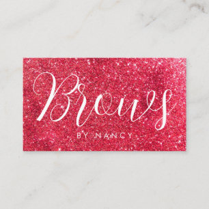 Brows Typography Red Guld Glitter Visitkort