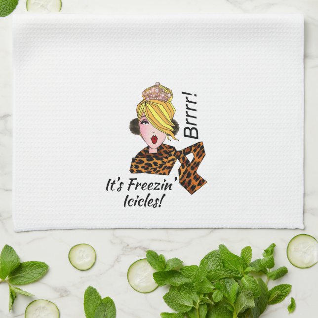 "Brr - Det är fryshus!" Kökshandduk (Vikta)