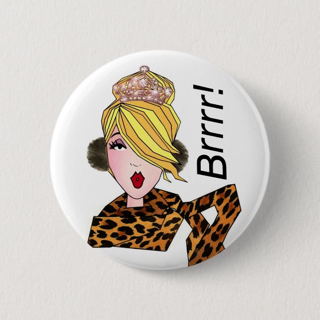 "Brr! Det är Kall!" Diva Buttons Knapp (Framsida)