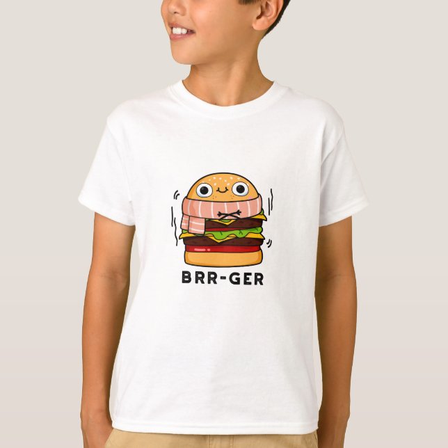 Brr-ger Funny Freezing Burger Pun T Shirt (Framsida)