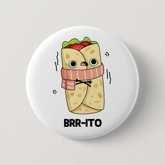 Brr-ito Funny Freezing Kall Burrito Pun Knapp (Framsida)