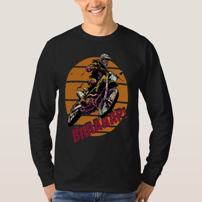 Brraaap Dirt Bike Motocross T Shirt (Framsida)
