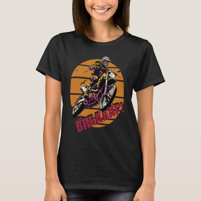 Brraaap Dirt Bike Motocross T Shirt (Framsida)