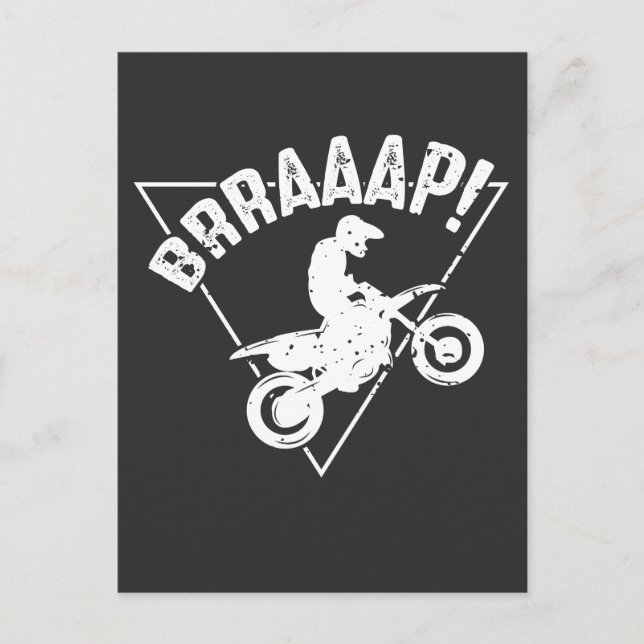 Brraaap Funny Dirt Bike Motocross Rider Vykort (Framsida)