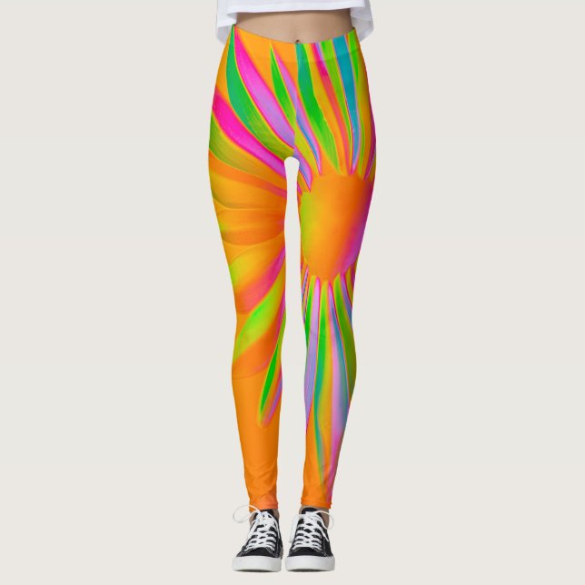 BRRE MULTI FÄRG FANTASY BLOMMIGT DESIGN LEGGINGS (Framsida)