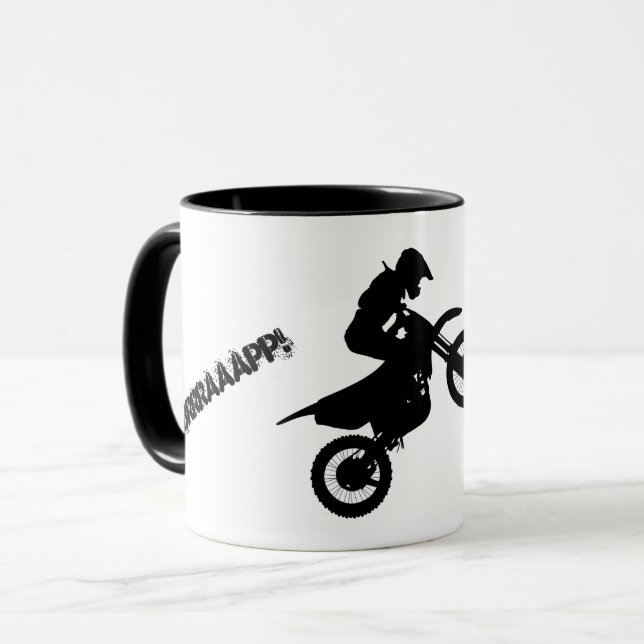 "BRRRAAAPP! "textDirtbike mugg (Framsida vänster)
