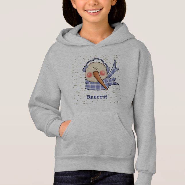 Brrrr! Whimsique Snögubbe Sweatshirt T Shirt (Framsida)