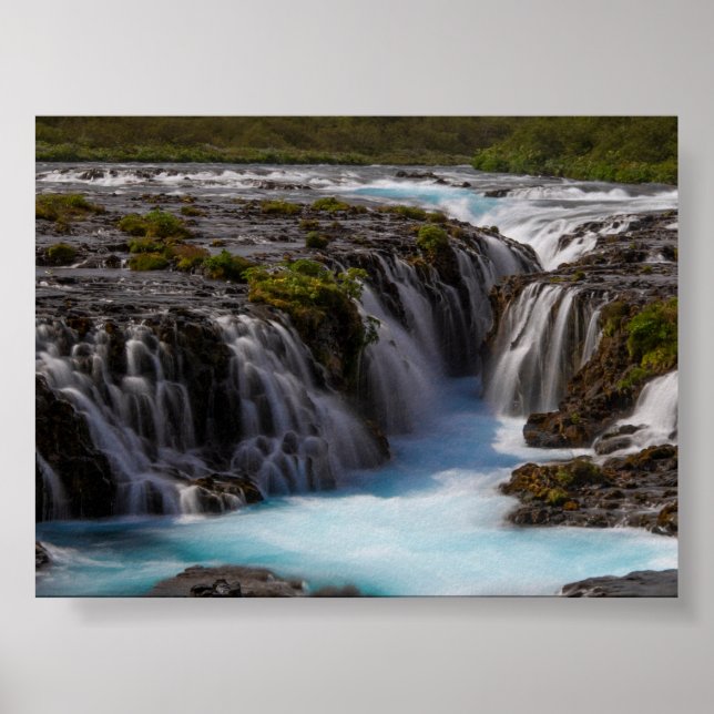 Bruararfoss vattenfallet i Island Poster (Framsidan)