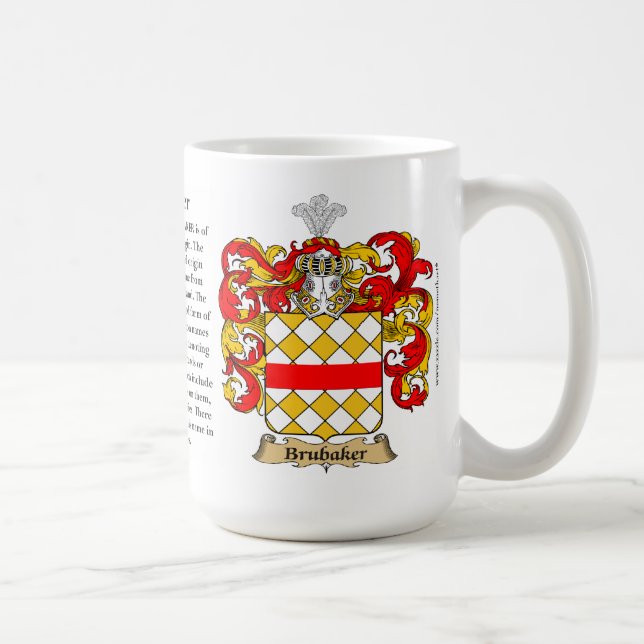 Brubaker, ursprung, det menande och vapenskölden kaffemugg (Höger)