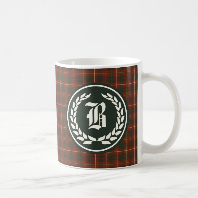 Bruce Family Red och Grönt Tartan Monogram Kaffemugg (Höger)