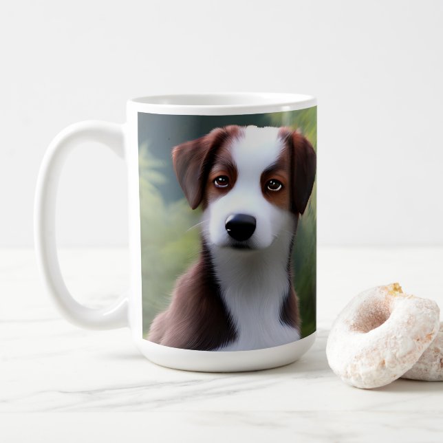 Bruce Gräns Collie Puppy, Coffee Mugg (Med munk)