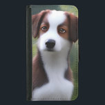 Bruce Gräns Collie Puppy Plånboksfodral För Samsung Galaxy S5<br><div class="desc">Bild i en oljefärg är en brun och vit Gräns Collie-valp som heter Bruce.</div>