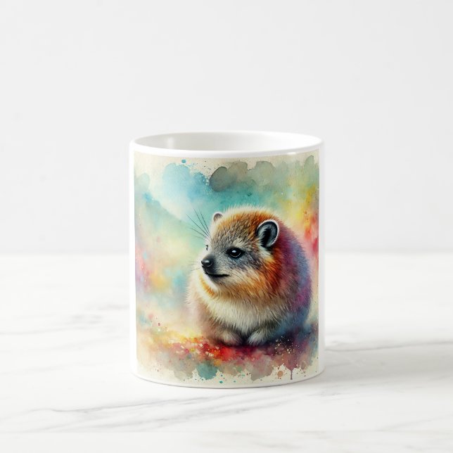 Bruce hyrax painting 051024AREF117 - Watercolor Kaffemugg (Center)