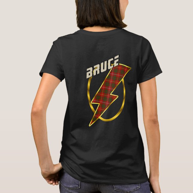 Bruce Klan Badge & Lighämte Bolt Tartan T-Shirt (Baksida)
