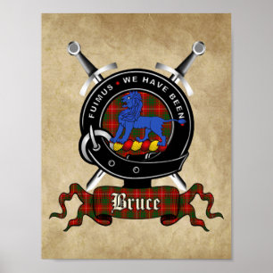 Bruce Klan Badge & Tartan 8.5x11 Poster
