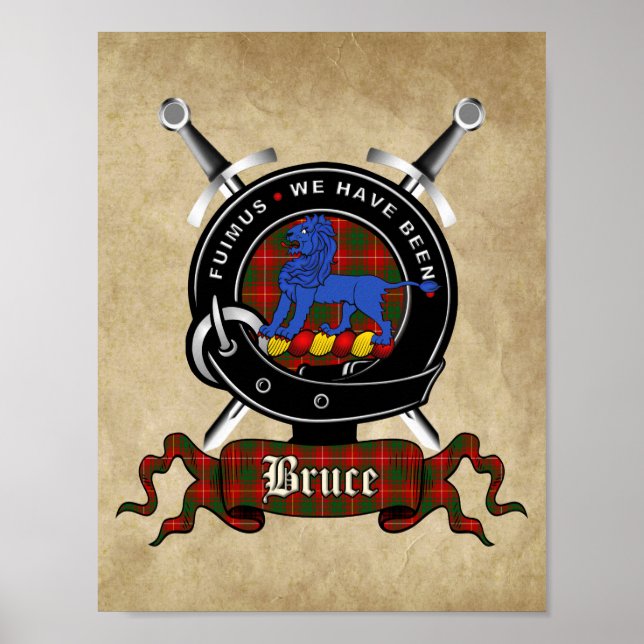 Bruce Klan Badge & Tartan 8.5x11 Poster (Framsidan)