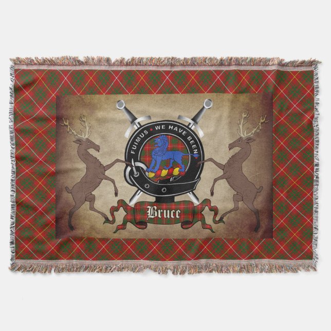 Bruce Klan Badge & Tartan Throw Blanket Filt (Framsidan)