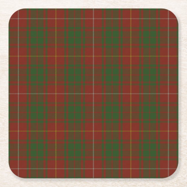 Bruce Klan tartan -  gröntar Underlägg Papper Kvadrat (Framsidan)