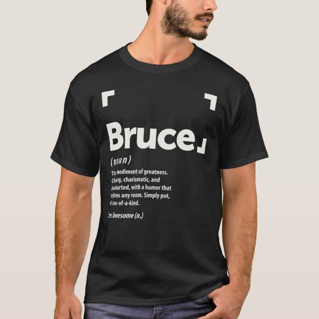 Bruce Namn Definition Personlig Namn Bruce T Shirt (Framsida)