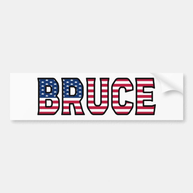 Bruce Namn Vorname USA Aufkleber Sticker Auto Bildekal (Framsidan)