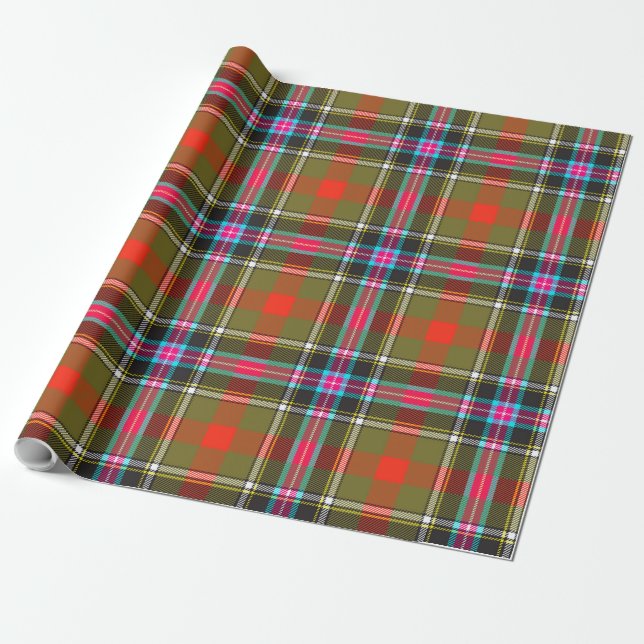 Bruce of Kinnaird Ancient Tartan Play Mönster Presentpapper (Utrullad)