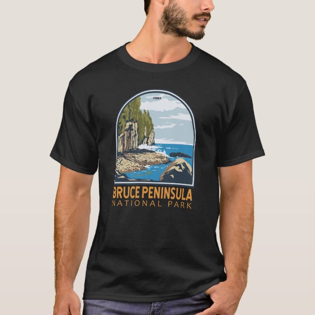 Bruce Peninsula National Park Canada Travel Art T Shirt (Framsida)