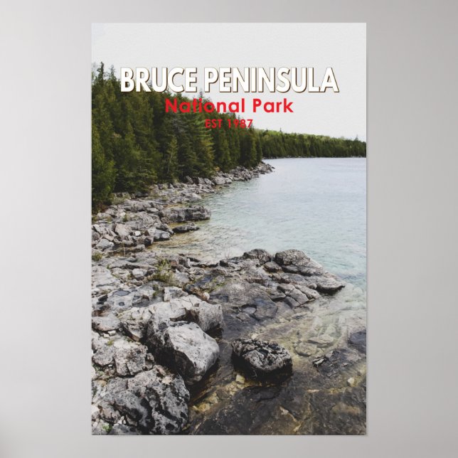 Bruce Peninsula National Park Kanada Konst Vintage Poster (Framsidan)