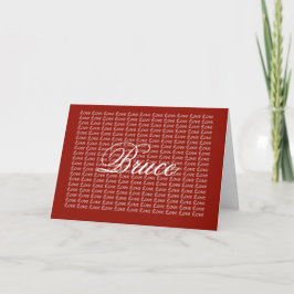 Bruce Red Endless Kärlek Card Kort