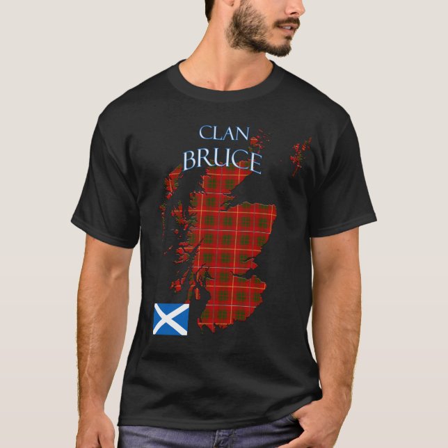 Bruce Scottish Klan Tartan Scotland T Shirt (Framsida)