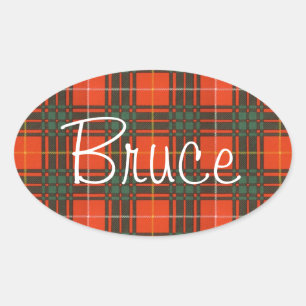 Bruce Scottish Tartan Ovalt Klistermärke