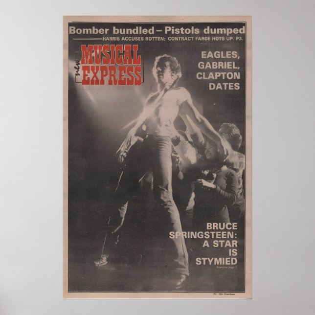 BRUCE SPRINGSTEEN Affisch - 1977 original NME (Framsidan)