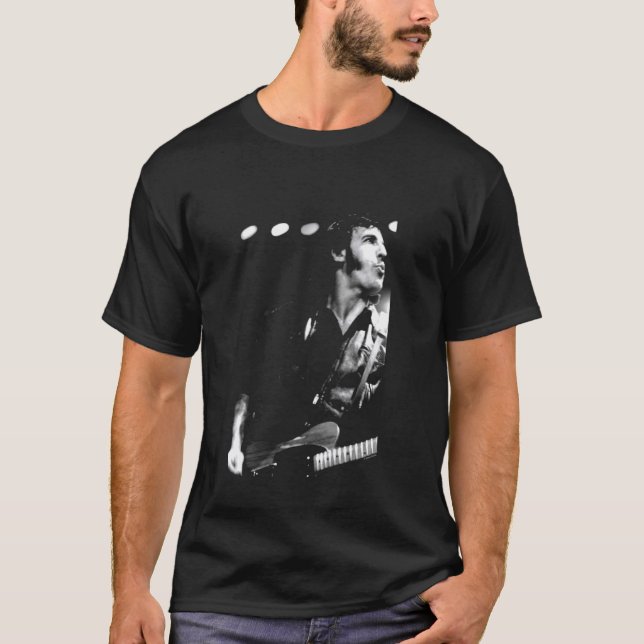 Bruce Springsteen B&W Live Shot by Simon Fowler T Shirt (Framsida)