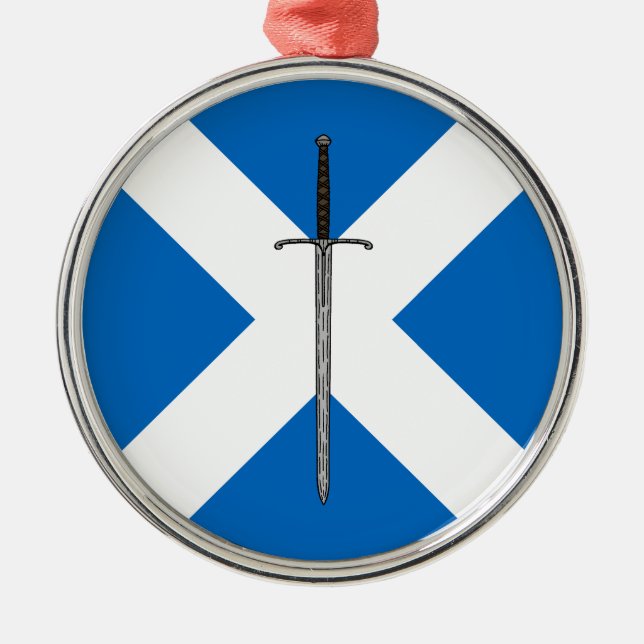 Bruce Sword på Saltire Julgransprydnad Metall (Framsidan)