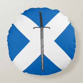 Bruce Sword på Saltire Rund Kudde