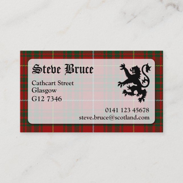 Bruce Tartan Affärskort Visitkort (Framsida)