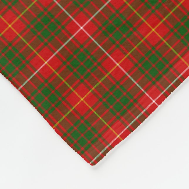 Bruce tartan red grönt plaid fleecefilt (Hörn)