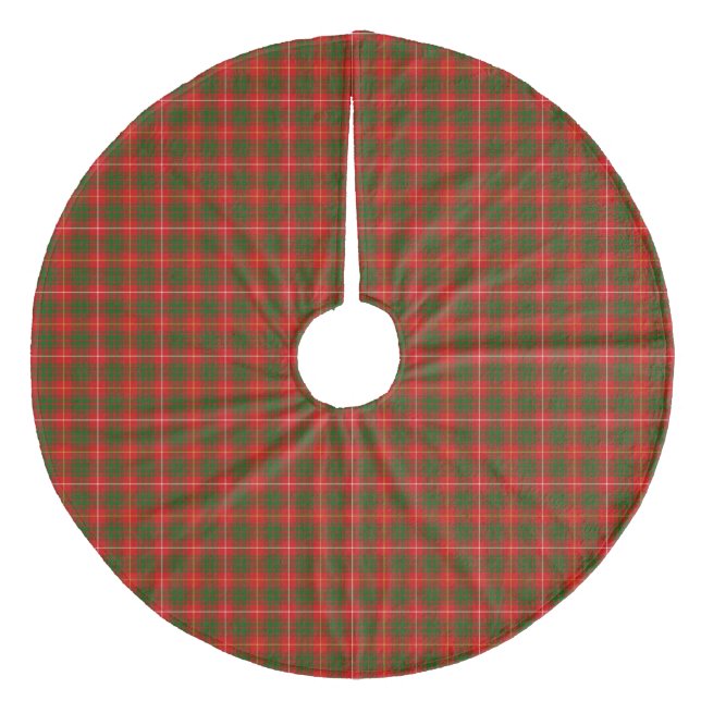 Bruce tartan red grönt plaid julgransmatta fleece (Framsidan)