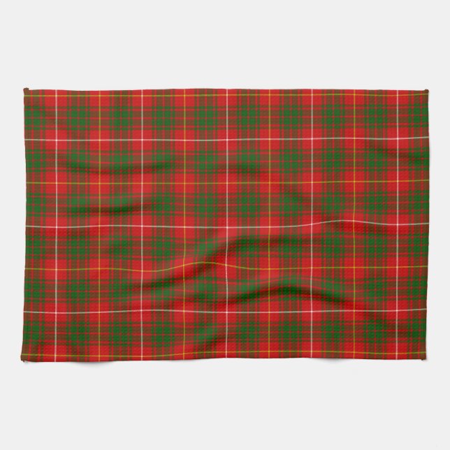 Bruce tartan red grönt plaid kökshandduk (Horisontell)