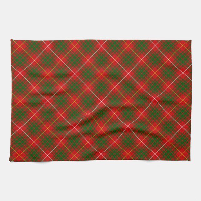 Bruce tartan red grönt plaid kökshandduk (Horisontell)