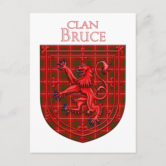 Bruce Tartan Scottish Play Lejon Rampant Vykort (Framsida)