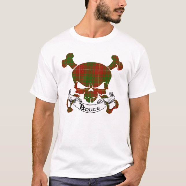 Bruce Tartan Skull Shirt Tee Shirt (Framsida)