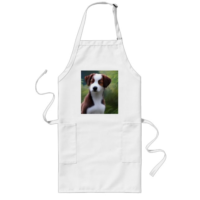 Bruce The Gräns Collie Puppy, Apron Långt Förkläde (Framsidan)