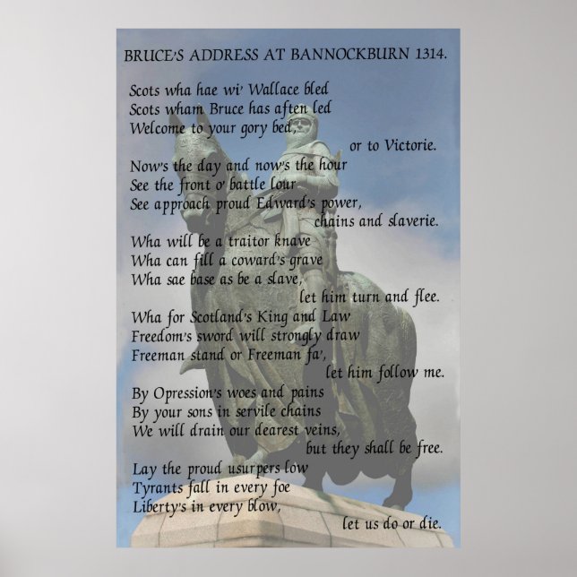 Bruce's adress vid Bannockburn 1314 Poster (Framsidan)