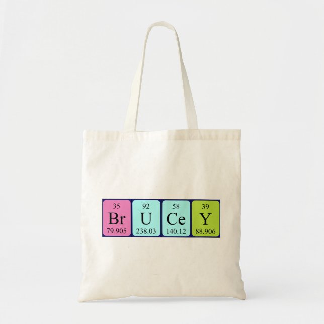 Brucey Periote bord namn tote bag Tygkasse (Framsidan)